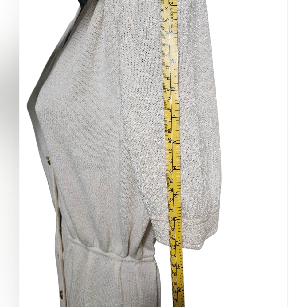 80s St. John Cream Sweater Knit Dress W Belt 6 - Picture 7 of 14